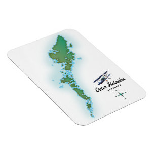 Outer Hebrides Scotland karta Magnet