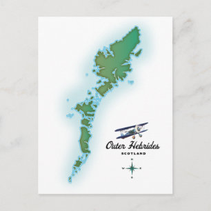 Outer Hebrides Scotland karta Vykort