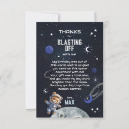 Outer Space Astronaut Birthday Thank You Card Tack Kort