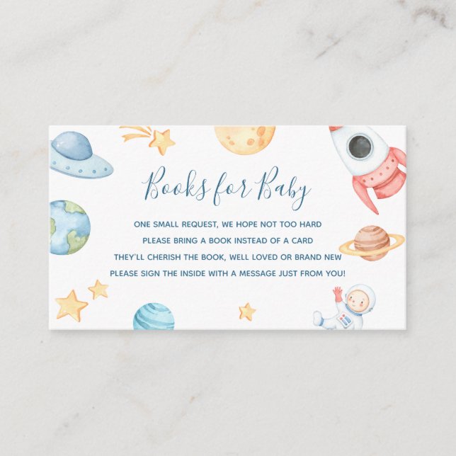 Outer Space-böcker för bebis inledningskort Tilläggskort (Framsida)