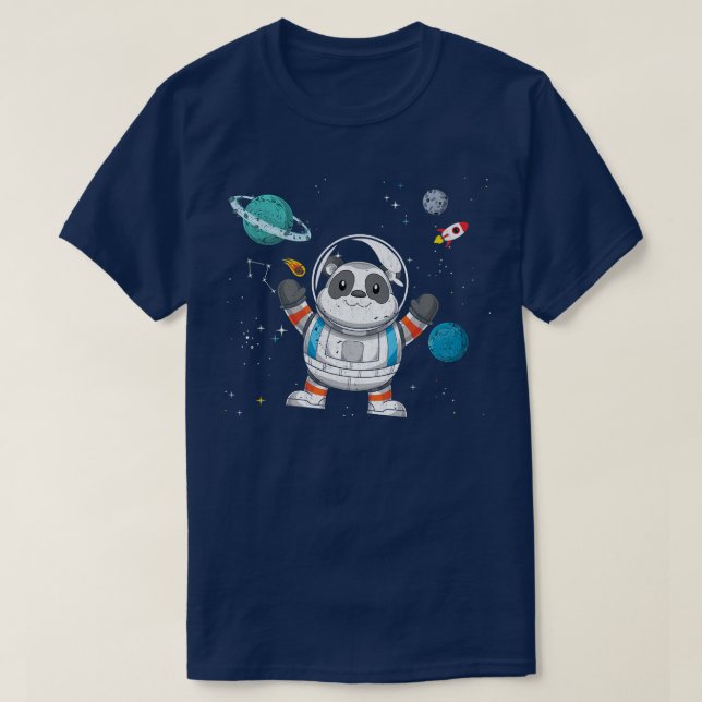 Outer Space Chinese Zoo Animal Science Astronaut P T Shirt (Design framsida)