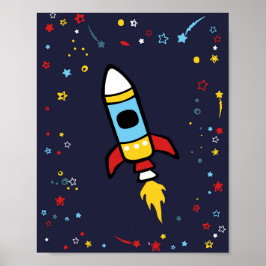 Outer Space decor, Rocket print 8x10 Poster