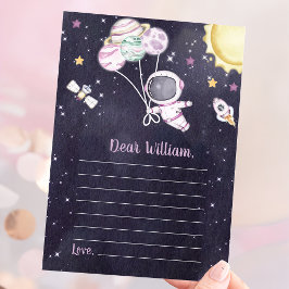 Outer Space Flicka Baby Shower Galaxy Bebis Inbjudningar