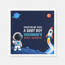 Outer Space Houston Pojke Baby Shower Papper