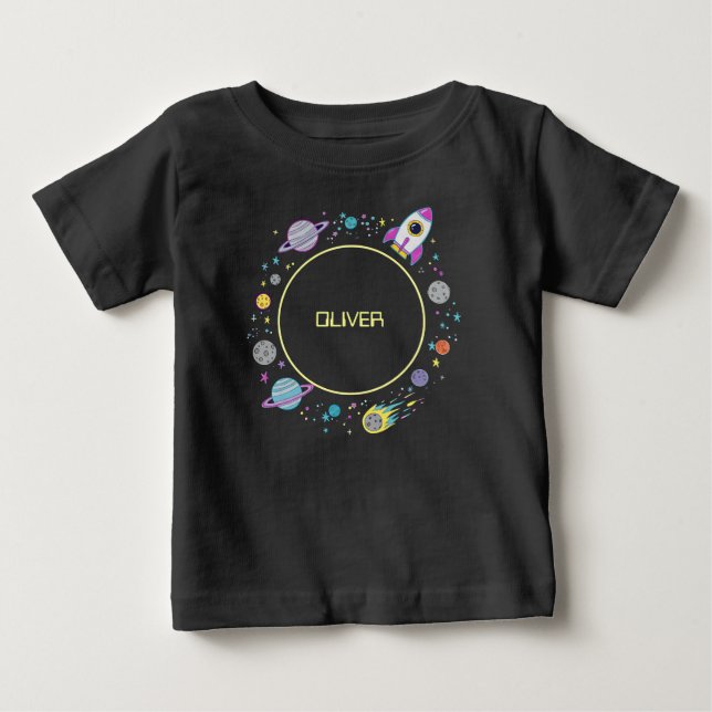 Outer Space Namn Omloppsbana T Shirt (Framsida)