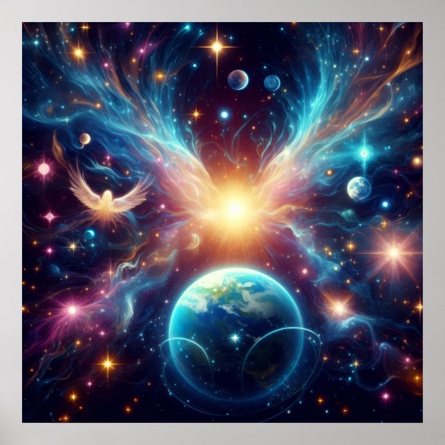 Outer Space on a  Vividly Detailed 24x24 Wall Poster (Framsidan)