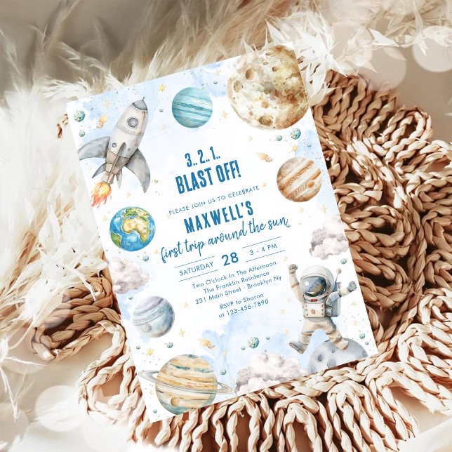 Outer Space Planets Astronaut Boy Birthday Inbjudningar (Skapare uppladdad)