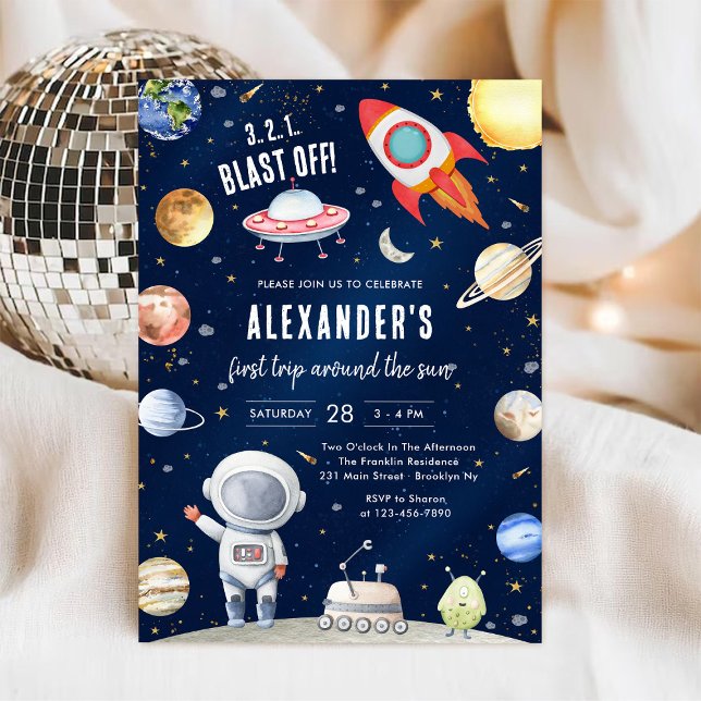 Outer Space Planets Astronaut Boy Birthday Inbjudningar (Skapare uppladdad)