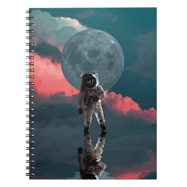 Outerspace Astronaut Art Space Kostym Clipart Anteckningsbok (Framsidan)