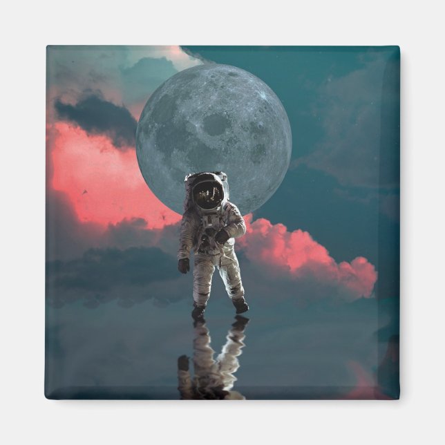 Outerspace Astronaut Art Space Kostym Clipart Magnet (Framsidan)