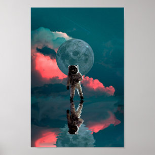 Outerspace Astronaut Art Space Kostym Clipart Poster