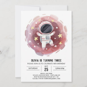 Outerspace Boho Explorer Astronaut Birthday Inbjudningar