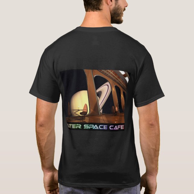 OuterSpace Cafe Bord med View T-Shirt (Baksida)