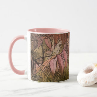 Outforskat område - Foliage in Rosa & Brown Mugg