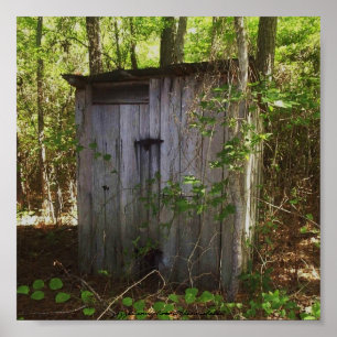 Outhouse i skogenaffischen poster