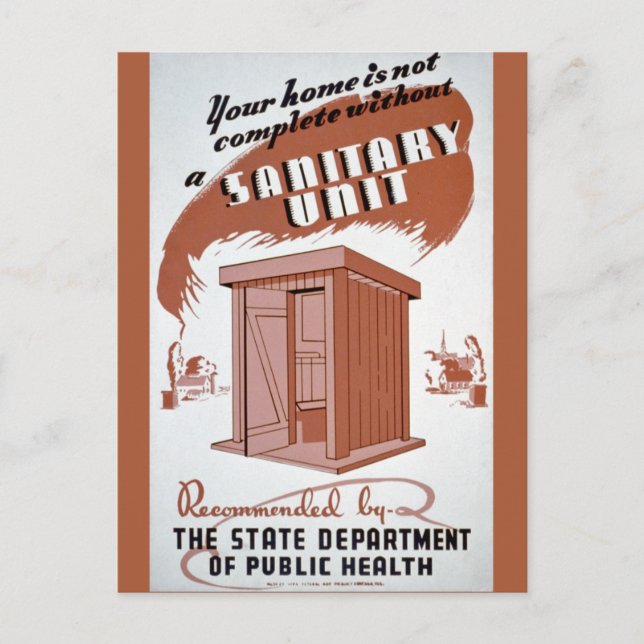 Outhouse WPA-Poster Vykort (Framsida)
