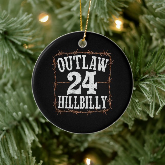 Outlaw Hillbilly 2024 Western Trump Vance 2024 Julgransprydnad Keramik (Träd)