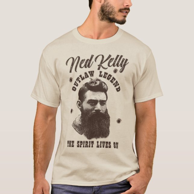 Outlaw Legend - Ned Kelly - Australien Bukryanger  T Shirt (Framsida)
