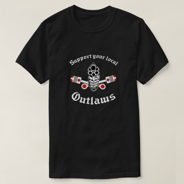 Outlaw MC Support Gift Halloween Day, Thanksgiving T Shirt (Design framsida)
