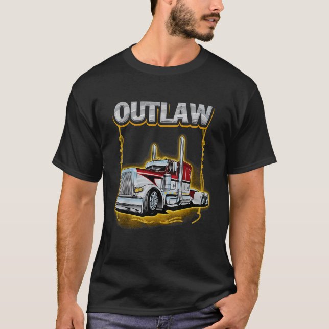 Outlaw peterbilt lastbilar t shirt (Framsida)