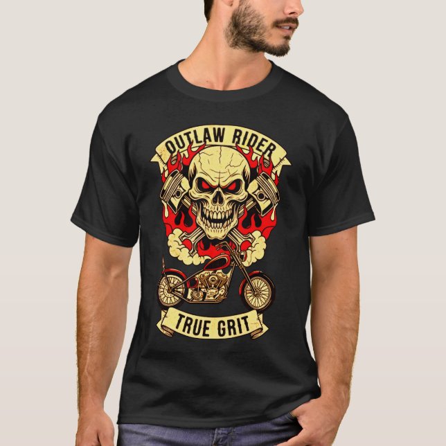 Outlaw Rider True Grit, T-Shirt (Framsida)