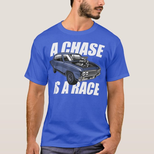 Outlaw Street Tävla Chase är en Tävling Drag Strip T Shirt (Framsida)