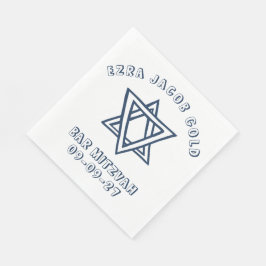 OUTLINE BREV STAR of DAVID Anpassningsbar Bat mitz Pappersservett