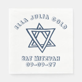 OUTLINE BREV STAR of DAVID Anpassningsbar Bat mitz Pappersservett