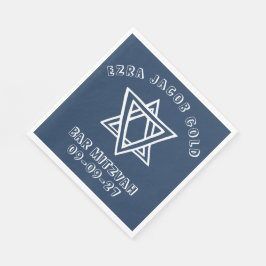 OUTLINE BREV STAR of DAVID Anpassningsbar Bat mitz Pappersservett