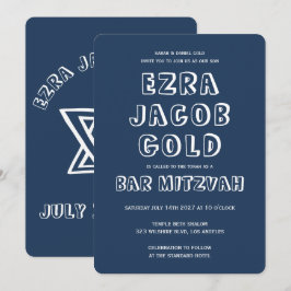 OUTLINE BREV STAR OF DAVID Anpassningsbar Pub Mitz Inbjudningar