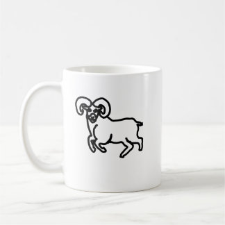 Outline Ram Zodiac Mug | Minimal Aries Silhouette Kaffemugg