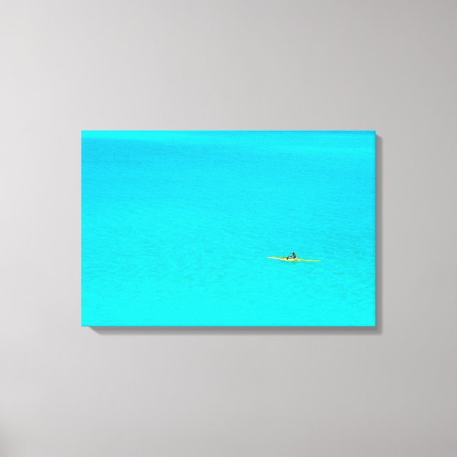 Outrigger canoe i Bora Bora-kanvastrycket Canvastryck (Framsida)