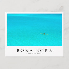 Outrigger canoe in Bora Bora lagoon, Polynesia Vykort