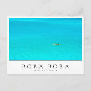 Outrigger canoe in Bora Bora lagoon, Polynesia Vykort