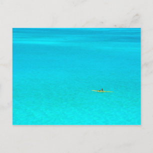 Outrigger canoe in Bora Bora vycard Vykort