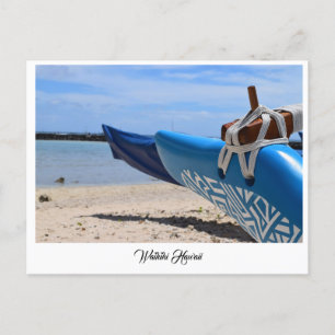 Outrigger Canoe på Waikiki Beach Hawaii Postcard. Helg Vykort