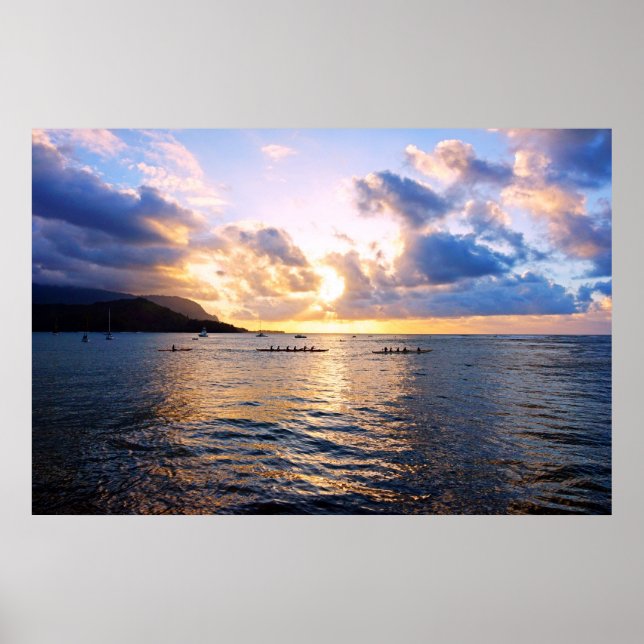 Outrigger Canoes Hanalei Bay Poster (Framsidan)