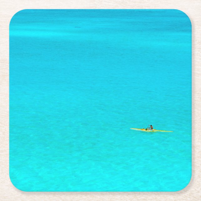 Outriggerkanot i den Bora Bora kustfartyget Underlägg Papper Kvadrat (Framsidan)