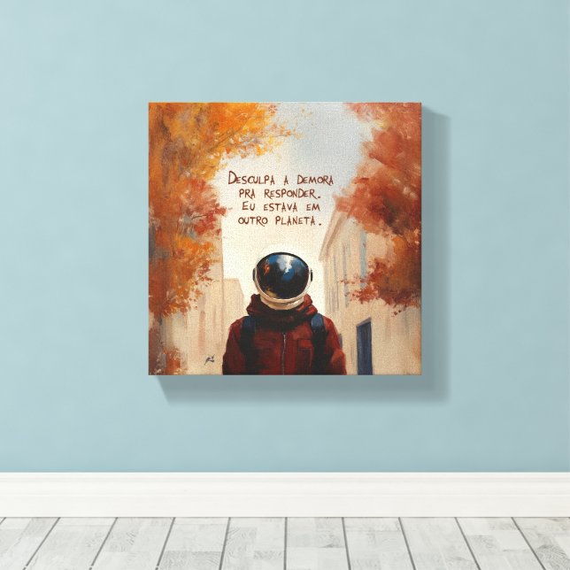 Outro Planeta (com frase) Canvastryck (Insitu (trägolv))