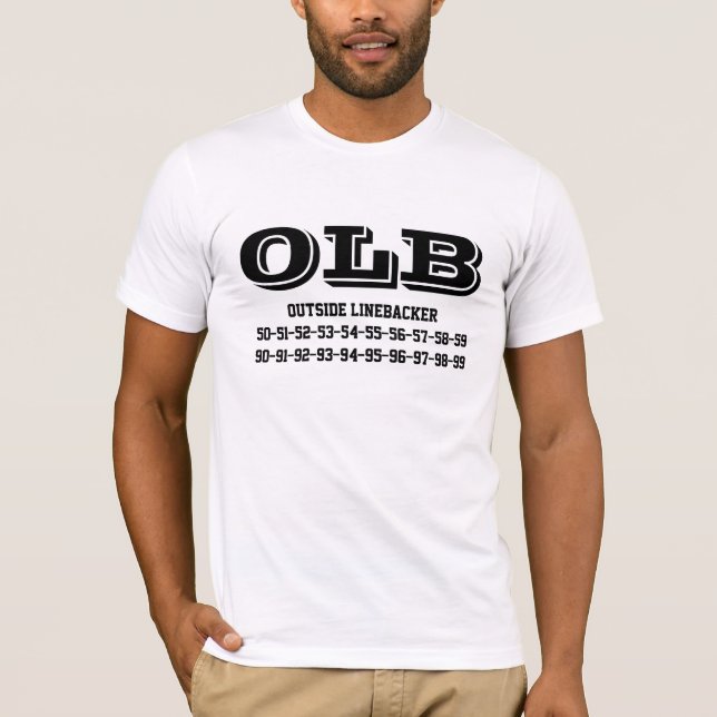 Outside linebacker jersey numbers T-shirt (Framsida)