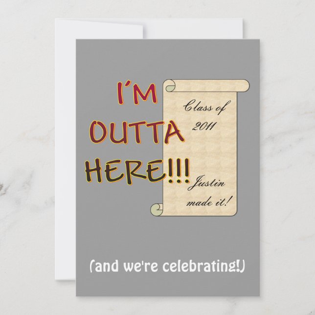 Outta här Student Inbjudningar (Framsida)