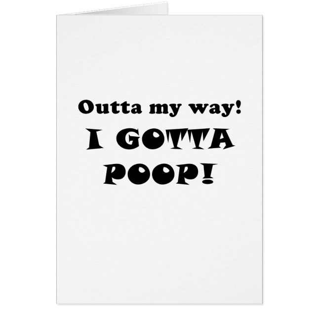 Outta som är min långt mig har till poopen hälsningskort (Framsidan)