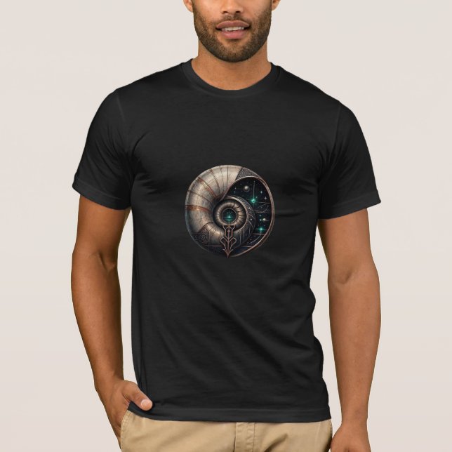 OUTTA SPACE — Shell Galaxy Inside T Shirt (Framsida)