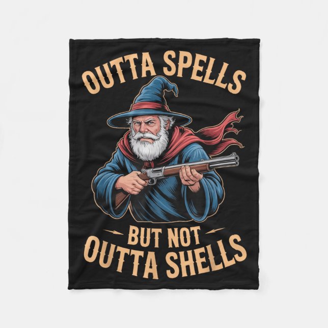 Outta Spells But Not Outta Shells Wizard Fantasy M Fleecefilt (Framsidan)