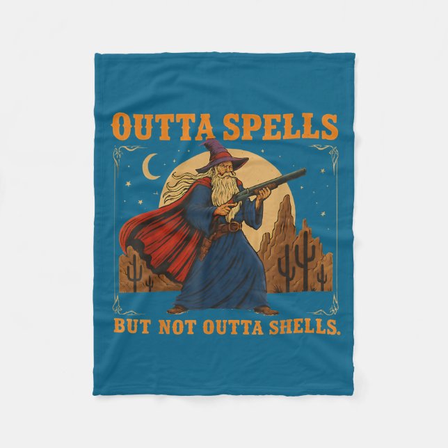 Outta Spells But Not Outta Shells Wizard Fantasy M Fleecefilt (Framsidan)