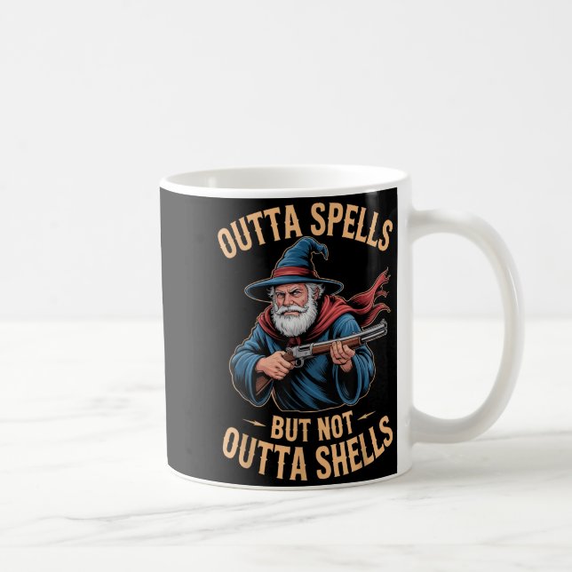 Outta Spells But Not Outta Shells Wizard Fantasy M Kaffemugg (Höger)