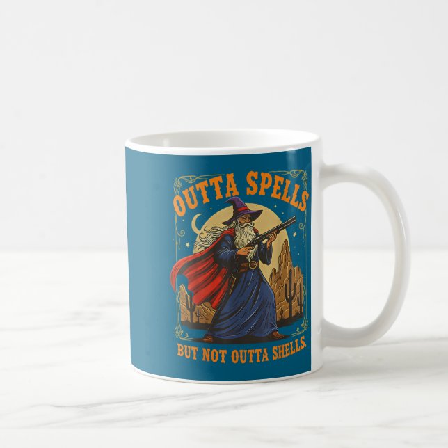 Outta Spells But Not Outta Shells Wizard Fantasy M Kaffemugg (Höger)