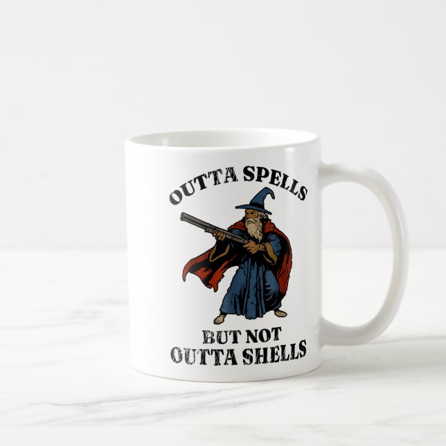 Outta Spells But Not Outta Shells Wizard Fantasy M Kaffemugg (Höger)