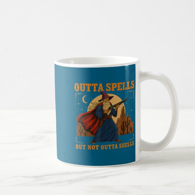 Outta Spells But Not Outta Shells Wizard Fantasy M Kaffemugg (Höger)