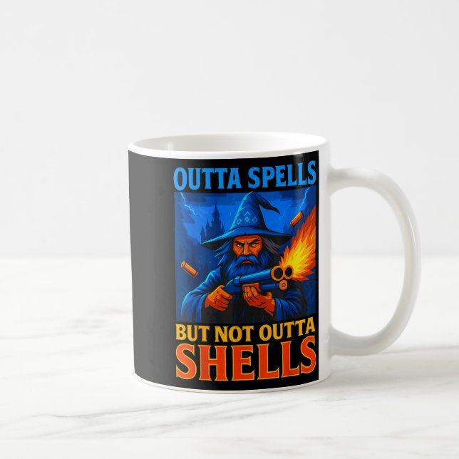 Outta Spells But Not Outta Shells Wizard Fantasy M Kaffemugg (Höger)